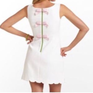 NWT Lilly Pulitzer white bow scallop shift dress